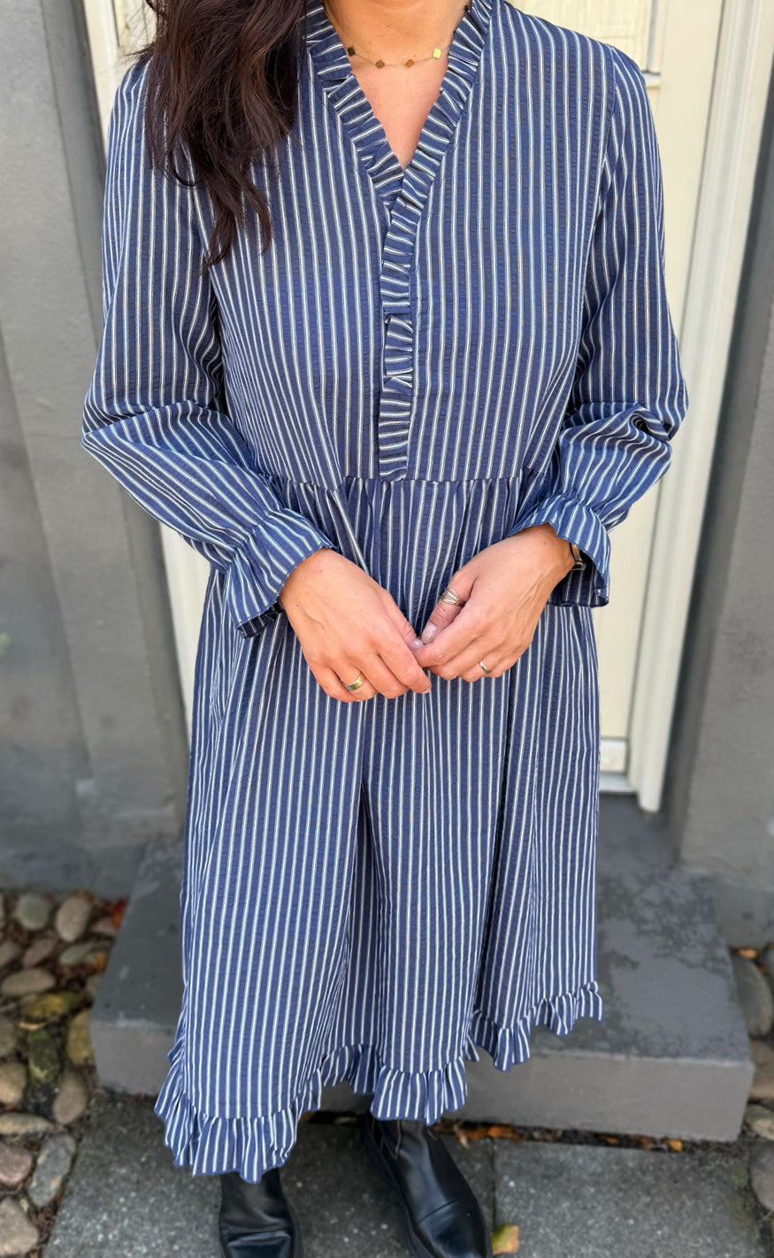 Say INA Copenhagen Kjole - Catja - Dark Blue Striped